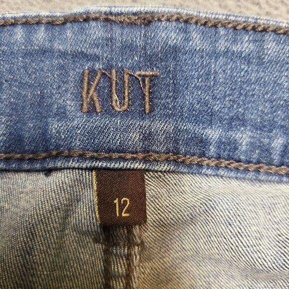 Kut From the Kloth Womens 12 Fab Ab Baby Boot Cut Stretch Jeans Distressed Denim - Picture 3 of 11